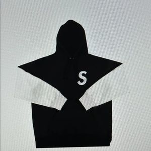 Supreme S Logo Split Hoodie ‘Black’, Size Small, Men’s